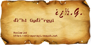 Öhl Györgyi névjegykártya